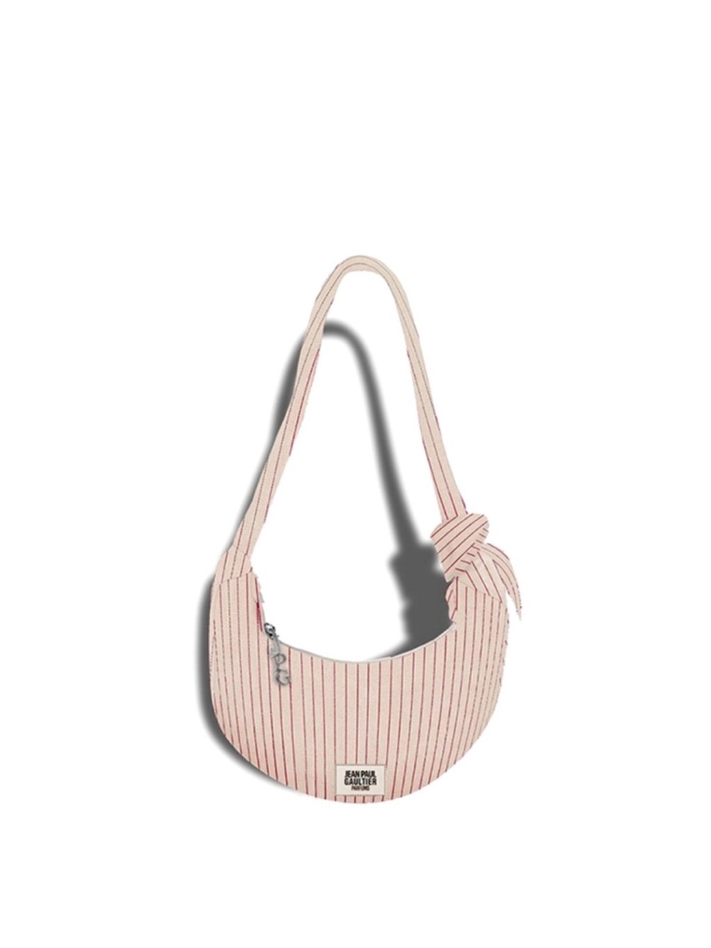 Jean Paul Gaultier Pink and White Striped Knotted-Handle Shoulder Bag